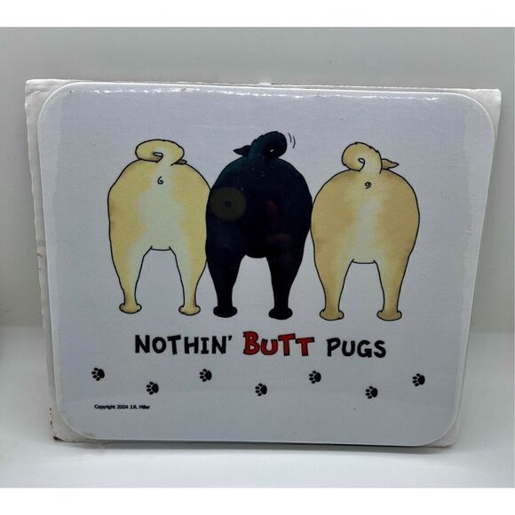 Nothin' Butt Pugs Mousepad New In Package - Picture 1 of 3